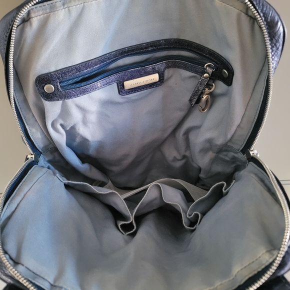 Isabella Fiore Elegant Tassel Metallic Blue Women's Bag 13X14X4 - Picture 6 of 8